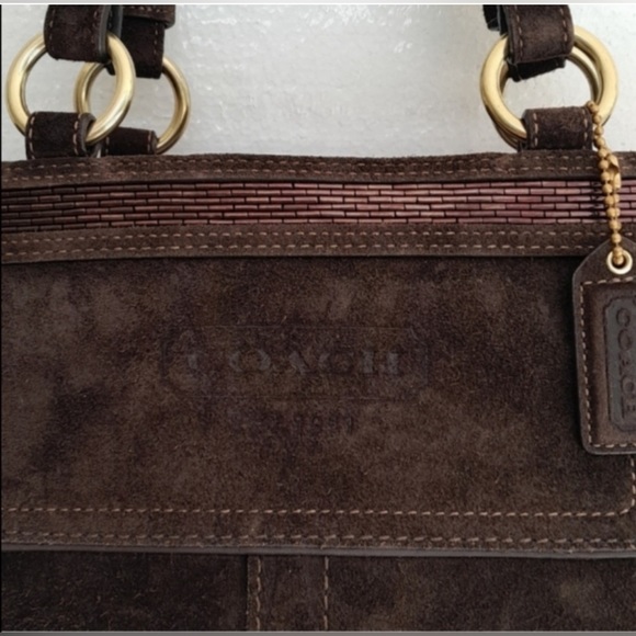 Coach 10442 Suede Tote Shoulder Handbag - Picture 2 of 12